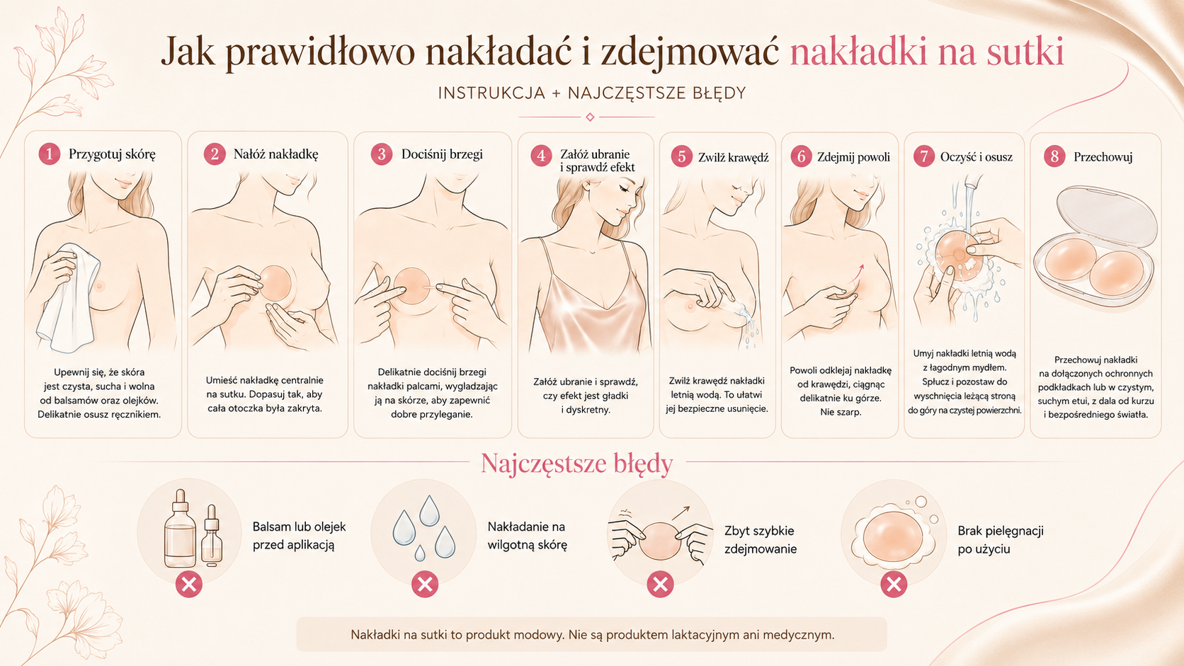 Jak prawidłowo nakładać i zdejmować nakładki na sutki: instrukcja + najczęstsze błędy