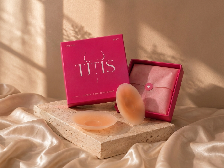 TITIS Secure Fit, silikonowe nakładki na sutki z klejem